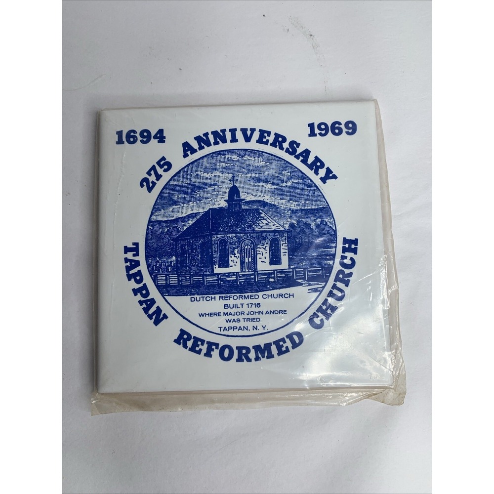 Vintage 1964 1969 275th Anniversary Tappan Reformed Church Dutch Tile Trivit